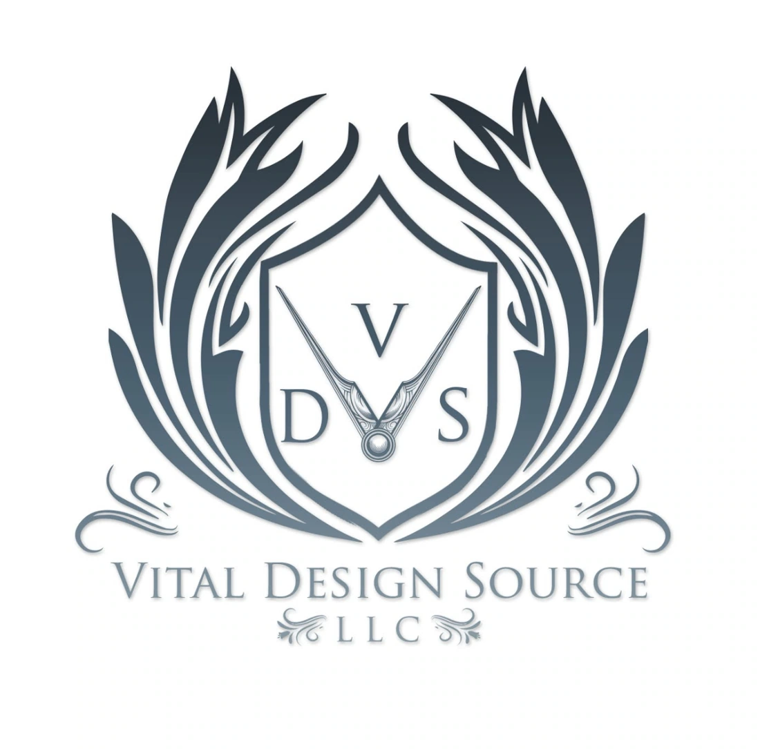The official Vital Design Source heraldic crest